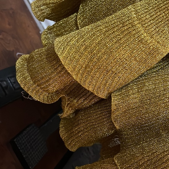 Moschino Couture Yellow Gold Knit Ruffle Hem Pants Clown Collection - Picture 4 of 11